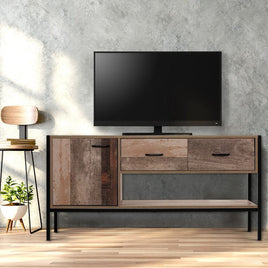 Artiss TV Stand Entertainment Unit Storage Cabinet Industrial Rustic Wooden 120cm Furniture Kings Warehouse