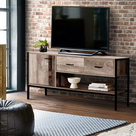 Artiss TV Stand Entertainment Unit Storage Cabinet Industrial Rustic Wooden 120cm Furniture Kings Warehouse 