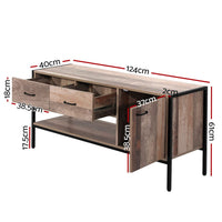 Artiss TV Stand Entertainment Unit Storage Cabinet Industrial Rustic Wooden 120cm Furniture Kings Warehouse 