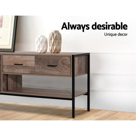 Artiss TV Stand Entertainment Unit Storage Cabinet Industrial Rustic Wooden 120cm Furniture Kings Warehouse 