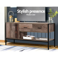 Artiss TV Stand Entertainment Unit Storage Cabinet Industrial Rustic Wooden 120cm Furniture Kings Warehouse 
