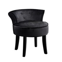 Artiss Vanity Stool Velvet Black Abella Furniture Kings Warehouse 