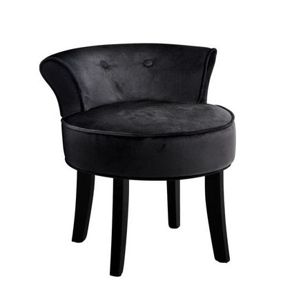 Artiss Vanity Stool Velvet Black Abella Furniture Kings Warehouse 