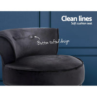Artiss Vanity Stool Velvet Black Abella Furniture Kings Warehouse 