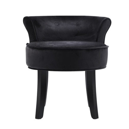 Artiss Vanity Stool Velvet Black Abella Furniture Kings Warehouse 