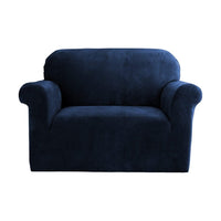 Artiss Velvet Sofa Cover Plush Couch Cover Lounge Slipcover 1 Seater Sapphire End of Year Clearance Sale Kings Warehouse 