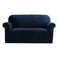 Artiss Velvet Sofa Cover Plush Couch Cover Lounge Slipcover 2 Seater Sapphire End of Year Clearance Sale Kings Warehouse 