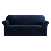 Artiss Velvet Sofa Cover Plush Couch Cover Lounge Slipcover 3 Seater Sapphire End of Year Clearance Sale Kings Warehouse 