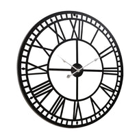 Artiss Wall Clock 60CM Large Roman Numerals Round Metal Luxury Wall Clocks Home Decor Black Kings Warehouse 