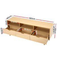 Artiss Wooden Scandinavian Entertainment Unit - Natural Furniture Kings Warehouse 