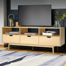 Artiss Wooden Scandinavian Entertainment Unit - Natural Furniture Kings Warehouse 