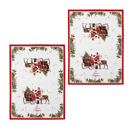 Ashdene Magic of Christmas by Richard Macneil Set of 2 Cotton Kitchen Towels 50 x 70 cm Home & Garden Kings Warehouse 