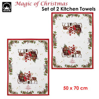 Ashdene Magic of Christmas by Richard Macneil Set of 2 Cotton Kitchen Towels 50 x 70 cm Home & Garden Kings Warehouse 