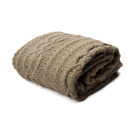 Asher Brown Knitted Throw Rug Home & Garden Kings Warehouse 