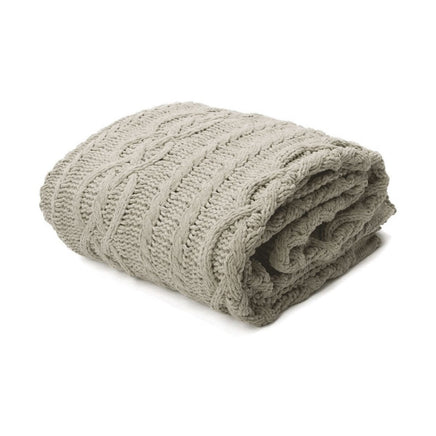 Asher Taupe Knitted Throw Rug Home & Garden Kings Warehouse 