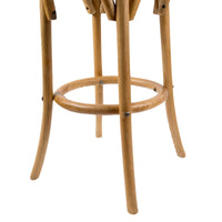 Aster 2pc Round Bar Stools Dining Stool Chair Solid Birch Timber Rattan Seat Oak bar stools Kings Warehouse 