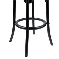 Aster 2pc Round Bar Stools Dining Stool Chair Solid Birch Wood Rattan Seat Black bar stools Kings Warehouse 