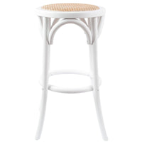 Aster 2pc Round Bar Stools Dining Stool Chair Solid Birch Wood Rattan Seat White bar stools Kings Warehouse 