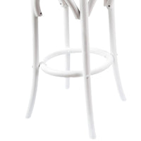 Aster 2pc Round Bar Stools Dining Stool Chair Solid Birch Wood Rattan Seat White bar stools Kings Warehouse 