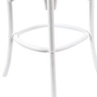 Aster Crossback Bar Stools Dining Chair Solid Birch Timber Rattan Seat - White bar stools Kings Warehouse 