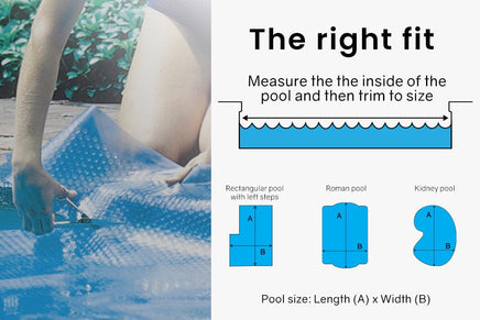 AURELAQUA Pool Cover 400 Micron 7.5x3.2m Solar Blanket Swimming Thermal Blue Home & Garden Kings Warehouse 