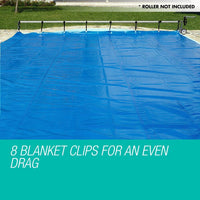 AURELAQUA Solar Swimming Pool Cover + Roller Wheel Adjustable 400 Bubble 7.5x3.2 Kings Warehouse 