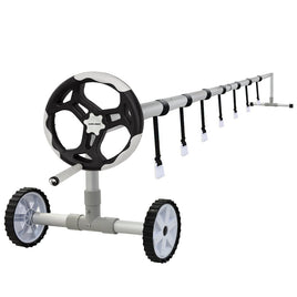 AURELAQUA Swimming Pool Roller Cover Reel Adjustable Solar Wheels Thermal 5.7m Home & Garden Kings Warehouse 