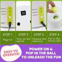 Automatic Ball Launcher Throwing Machine Dog Toys Interactive Tennis Pet 3Balls Pet Care Kings Warehouse 