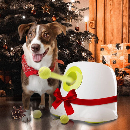 Automatic Ball Launcher Throwing Machine Dog Toys Interactive Tennis Pet 3Balls Pet Care Kings Warehouse 
