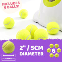 Automatic Ball Launcher Throwing Machine Dog Toys Interactive Tennis Pet 6Balls Pet Care Kings Warehouse 