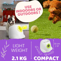 Automatic Ball Launcher Throwing Machine Dog Toys Interactive Tennis Pet 6Balls Pet Care Kings Warehouse 