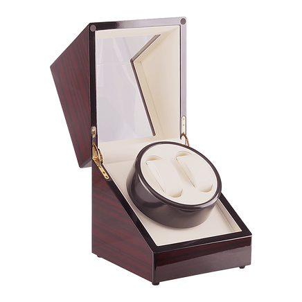 Automatic Dual Watch Winder Wood Display Box Case Motor Rotation Storage Home & Garden Kings Warehouse 