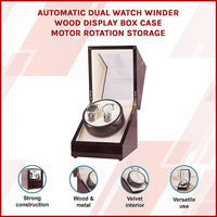 Automatic Dual Watch Winder Wood Display Box Case Motor Rotation Storage Home & Garden Kings Warehouse 