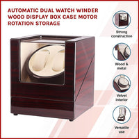 Automatic Dual Watch Winder Wood Display Box Case Motor Rotation Storage Kings Warehouse 