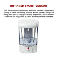 Automatic Liquid Soap/Alcohol Sanitizer Dispenser 700ML Hands-Free Sensor Wall Home & Garden Kings Warehouse 