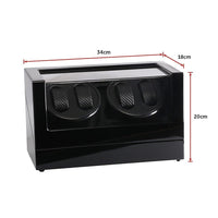 Automatic Quad Watch Winder Wood Display Box Case Motor Rotation Storage Home & Garden Kings Warehouse 