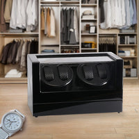 Automatic Quad Watch Winder Wood Display Box Case Motor Rotation Storage Home & Garden Kings Warehouse 