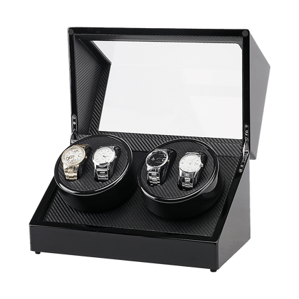 Automatic Quad Watch Winder Wood Display Box Case Motor Rotation Storage Home & Garden Kings Warehouse 
