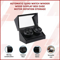 Automatic Quad Watch Winder Wood Display Box Case Motor Rotation Storage Home & Garden Kings Warehouse 