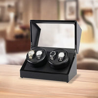 Automatic Quad Watch Winder Wood Display Box Case Motor Rotation Storage Home & Garden Kings Warehouse 