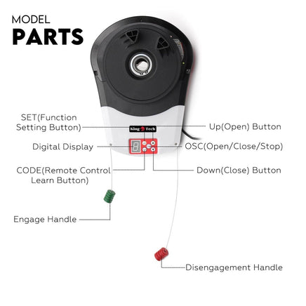 Automatic Roller Door Opener Garage Powerful 1200N Motor Garage 22m&sup2; Rolling AU Home & Garden Kings Warehouse 