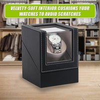 Automatic Watch Winder Display Box Case Motor Rotation Storage PU Leather Home & Garden Kings Warehouse 