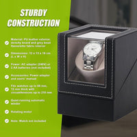 Automatic Watch Winder Display Box Case Motor Rotation Storage PU Leather Home & Garden Kings Warehouse 