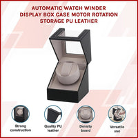 Automatic Watch Winder Display Box Case Motor Rotation Storage PU Leather Home & Garden Kings Warehouse 