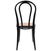 Azalea Arched Back Dining Chair 2 Set Solid Elm Timber Wood Rattan Seat - Black dining Kings Warehouse 