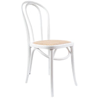 Azalea Arched Back Dining Chair 2 Set Solid Elm Timber Wood Rattan Seat - White dining Kings Warehouse 