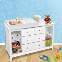 Baby Changing Table Diaper Station Drawers Chest Cabinet Nursery Furniture Baby & Kids Kings Warehouse 