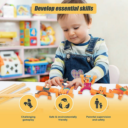 Balancing Stacking Blocks Educational Balance Wooden Acrobatic Toys Game Kings Warehouse 