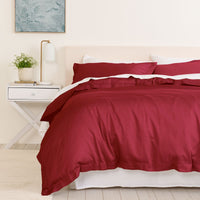 Balmain 1000 Thread Count Hotel Grade Bamboo Cotton Quilt Cover Pillowcases Set - King - Bordeaux Kings Warehouse 