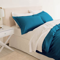 Balmain 1000 Thread Count Hotel Grade Bamboo Cotton Quilt Cover Pillowcases Set - Queen - Mineral Blue Kings Warehouse 